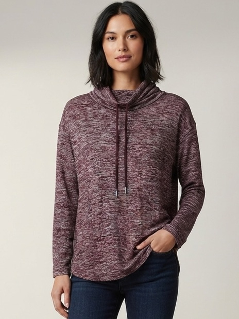 Calvin Klein Performance stretch purple Cowl neck Long Sleeves sweatshirt Size S